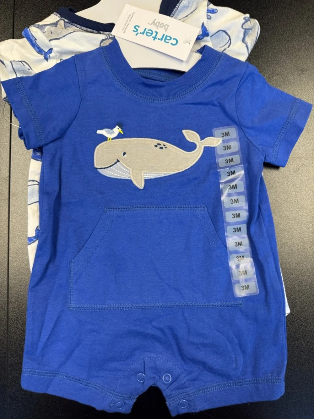 Carter's Blue‎ Whale Short-Sleeve One-Piece Bodysuit